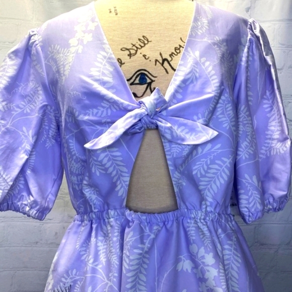 Lavender floral print dress by INC International Concepts with tie front - Picture 9 of 16